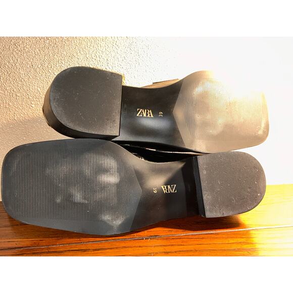 Zara Black Croc-Embossed Penny Loafers – Size 39 / 9 – Chic, Sassy & Polished! - Picture 11 of 11